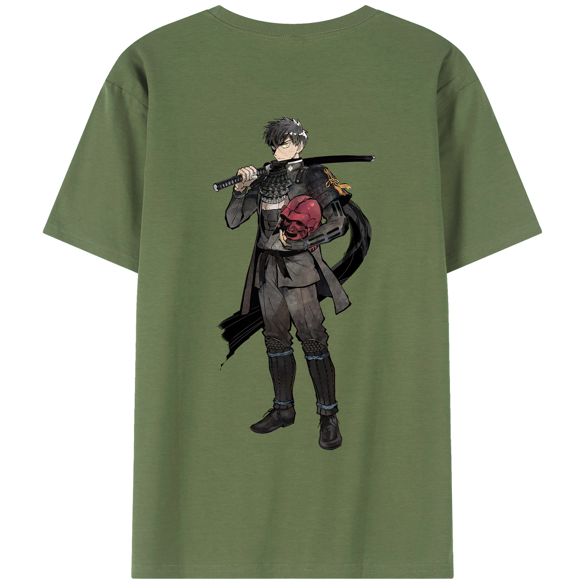 （画像用） 刀剣乱舞 Touken Ranbu 綿100％ メンズ半袖Tシャツ（バックプリント） 通気性